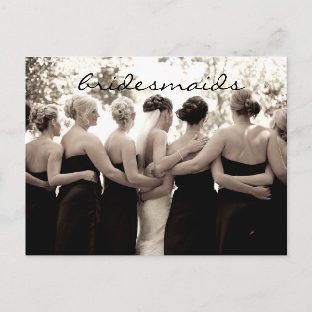 Bridesmaid Gracias Nota Postal (Anverso)