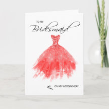 Bridesmaid Gracias Tarjeta