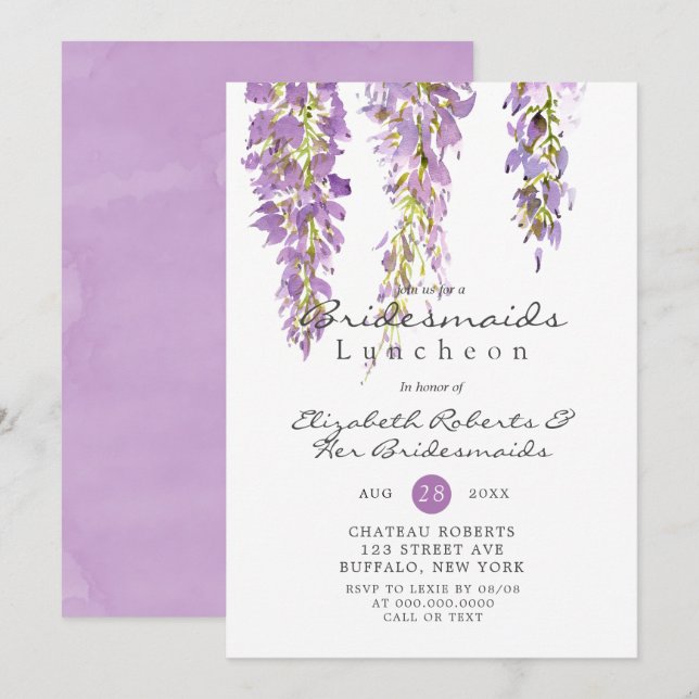 Bridesmaids de Purple Wisteria Luncheon (Anverso / Reverso)