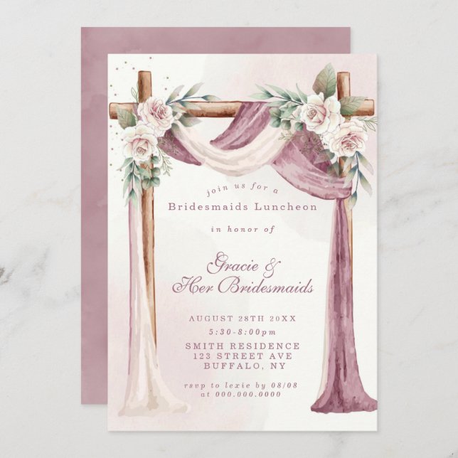Bridesmaids Luncheon de Purple Canopy Florals (Anverso / Reverso)