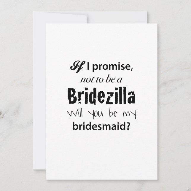 Bridezilla - Invitación de dama de honor (Anverso)