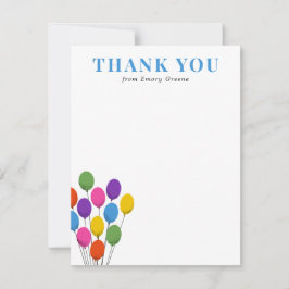 Bright Balloons Cumpleaños Gracias Nota