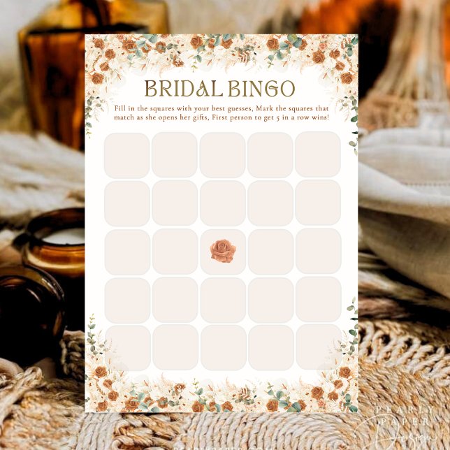 Bright Bold Floral Boho Bridal Shower Bingo (Subido por el creador)