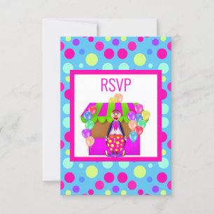 BRIGHT CIRCUS BIRTHDAY PARTY BLUE RSVP