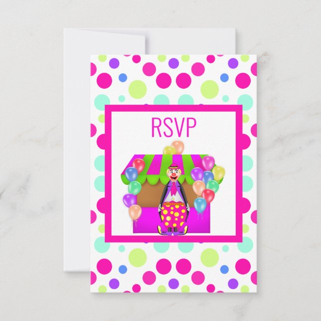 BRIGHT CIRCUS BIRTHDAY PARTY RSVP (Anverso)