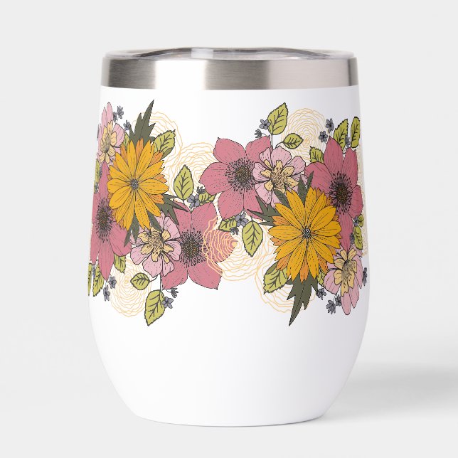 Bright Floral Bouquet Tumbler (Trasero)