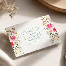 Bright Floral Gracias Tarjeta | Ducha colorida