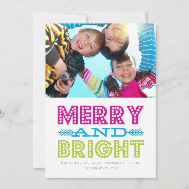 BRIGHT HOLIDAY | TARJETA DE FOTOGRAFÍA DE VACACION (Anverso)