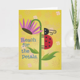 Bright Ladybug en la tarjeta de saludo Purple Flow