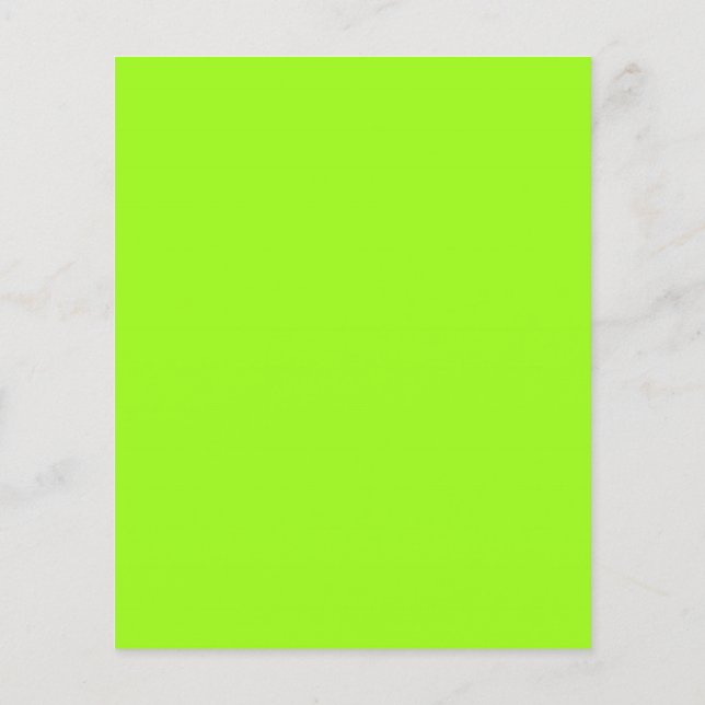 Bright Neon Chartreuse Green Flyer (Atrás)