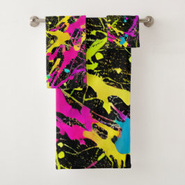 Bright Neon Paint Splatter