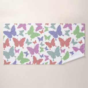 Bright Pastels Mariposas estacionales Toalla de ba