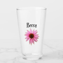 Bright Purple Coneflower Personalized Glass