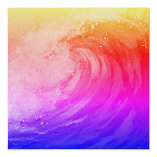 bright rainbow poster depicting a faint wave (Anverso)
