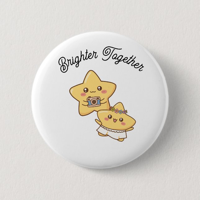 Brighter Together – Regalo de botón para parejas l (Anverso)
