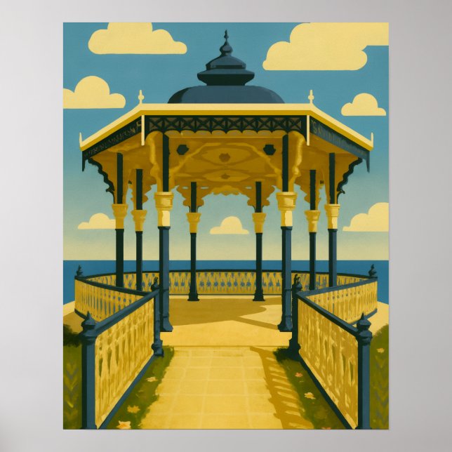 Brighton Bandstand - Arte de arquitectura costera (Frente)