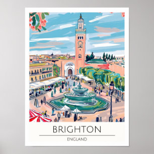 Brighton Inglaterra Ilustración de Arte Vintage Vi