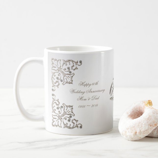 Brilla la 60.a taza del aniversario de boda de (Con donut)