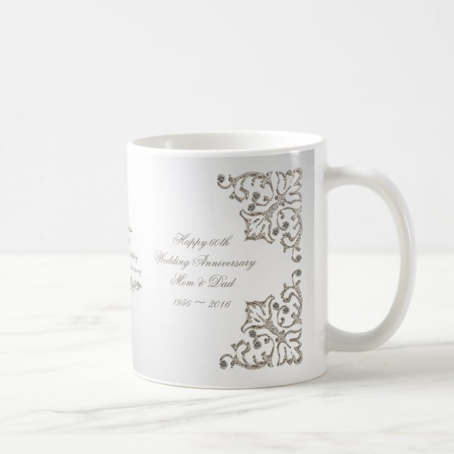 Brilla la 60.a taza del aniversario de boda de (Derecha)