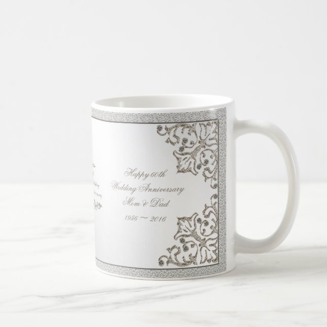 Brilla la 60.a taza del aniversario de boda de (Derecha)