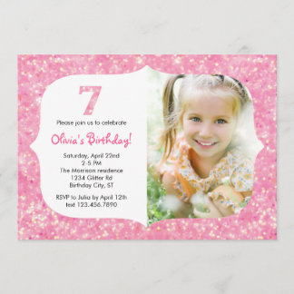 Brilla la séptima invitación del cumpleaños