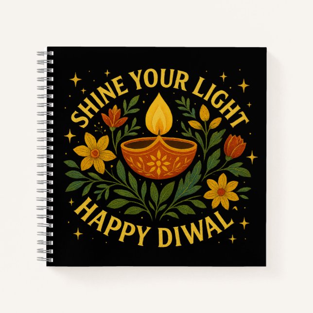 Brilla tu luz - Cuaderno Diwali Spiral Feliz (Anverso)