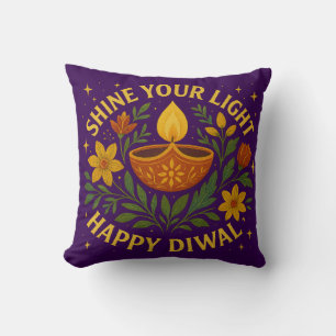 Brilla tu luz - Feliz Cojín decorativo Diwali