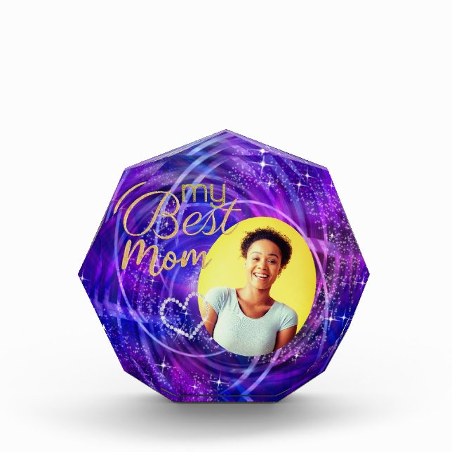 Brillando mi mejor foto de mamá Azul púrpura (Anverso)