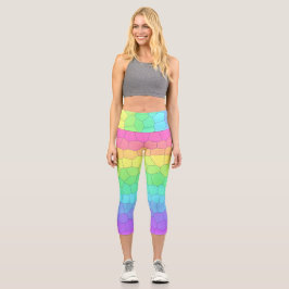 Brillante arco iris escala Capri Leggings