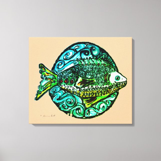 Brillante arte contemporáneo Friendly Fish (Anverso)