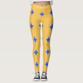 Brillante Azul Diamante Starburst Pattern Leggings