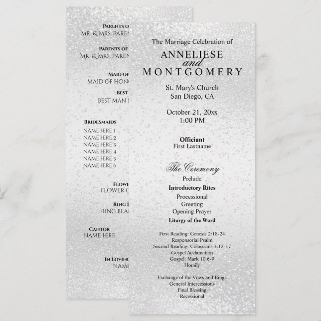 Brillante Blanco Precioso - Programa (Anverso / Reverso)