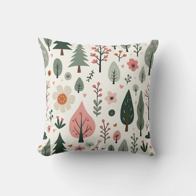 Brillante cojín de almohada forestal (Anverso)