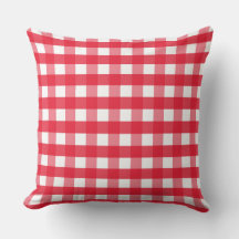 Brillante Cojín decorativo del país de Gingham roj