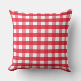 Brillante Cojín decorativo del país de Gingham roj