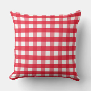 Brillante Cojín decorativo del país de Gingham roj
