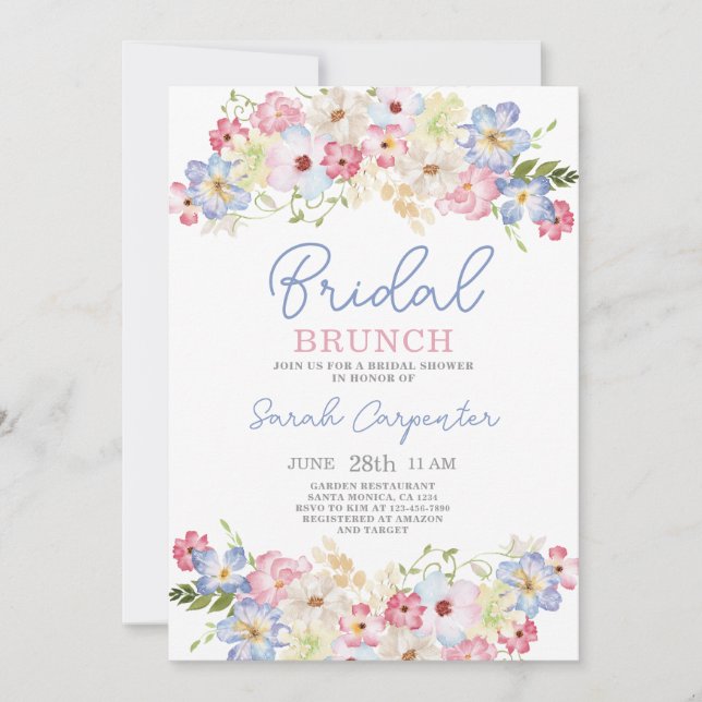 Brillante Colorida Invitación a la ducha de novia (Anverso)