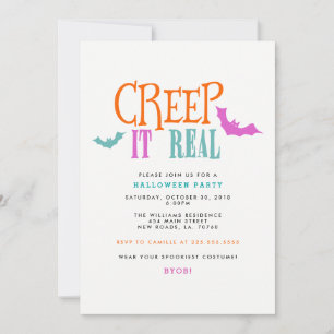 Brillante Creep It Real Halloween Party Invitación