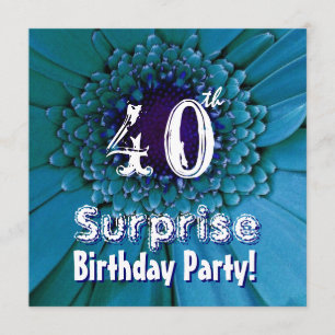Brillante Daisy Azul 40ª plantilla de cumpleaños s
