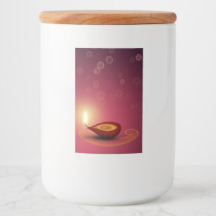 Brillante Feliz Diwali Diya - Etiqueta de contened