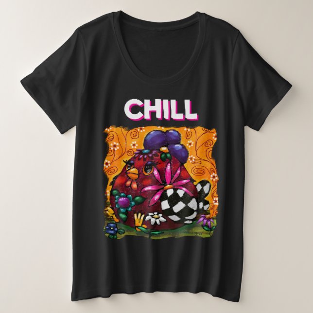 Brillante Funky Chunky Floral Pollo colorido (Anverso del diseño)