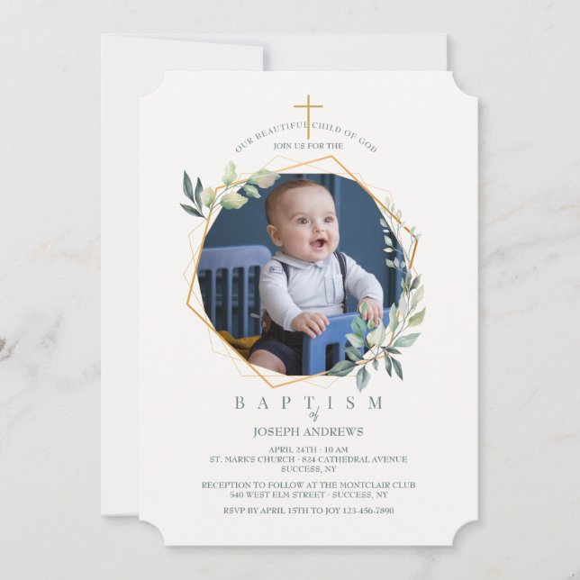 Brillante Gloria Foto Invitación religiosa (Anverso)