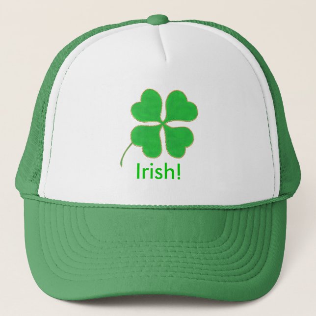 Brillante Green Shamrock Gold Dom, gorra irlandés (Anverso)