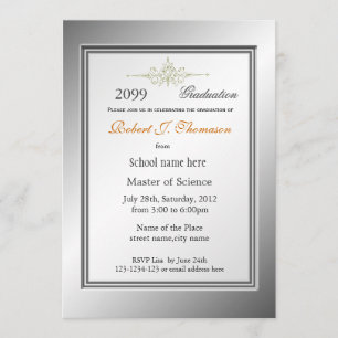 Brillante Guay, invitación de graduación metálica