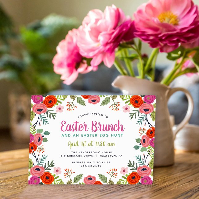 Brillante Invitación a Brunch Floral de Pascua (Subido por el creador)