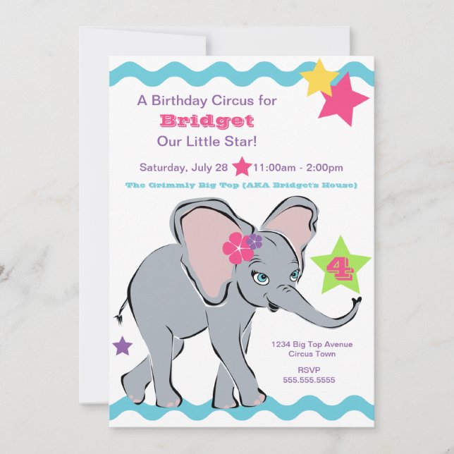 Brillante invitación a la estrella del elefante Ch (Anverso)