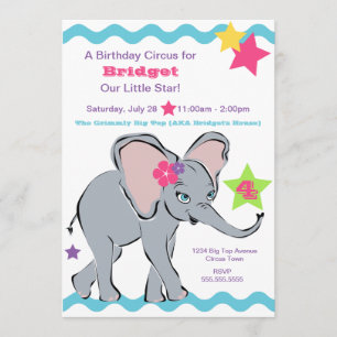 Brillante invitación a la estrella del elefante Ch