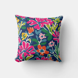 Brillante matismo floral estilo cojín de lanzamien