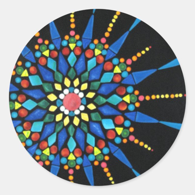 Brillante mosaico Gemstone en pegatinas negros (Anverso)