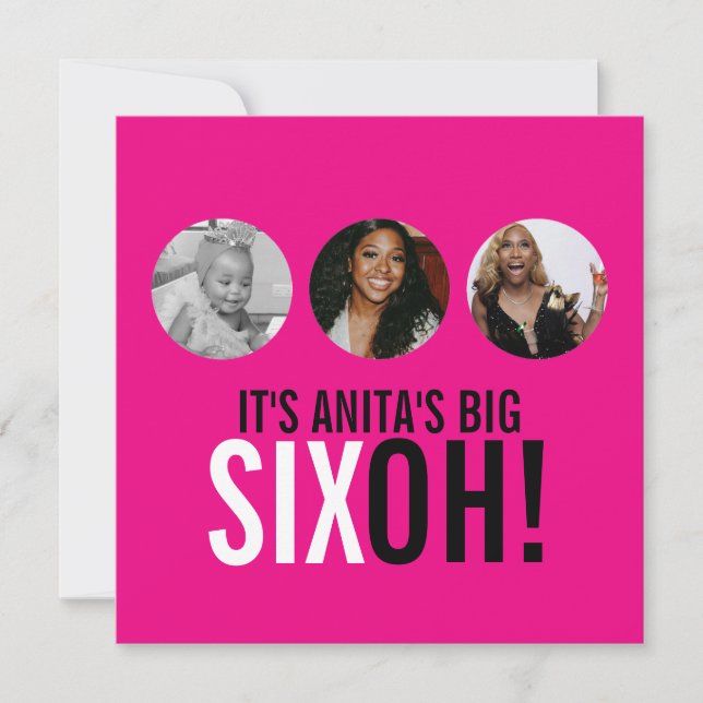 Brillante rosa 60.ª invitación de cumpleaños de fo (Anverso)